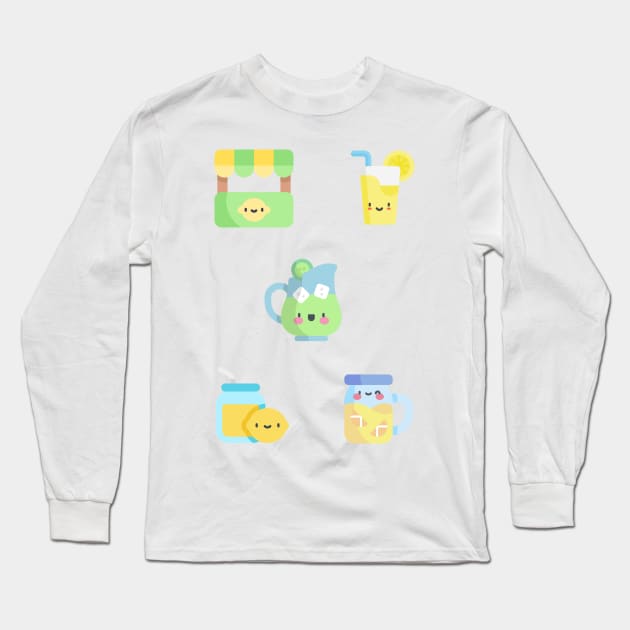 Cute Lemonade - Kawaii Lemonade - Lemonade Squad Long Sleeve T-Shirt by Kuro